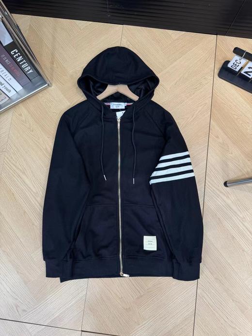 F030102加厚款羊毛混纺四杠三色情侣针织拉链连帽外套 商品图4