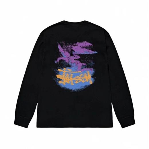 F030165天使logo印花情侣圆领长袖T恤 商品图2