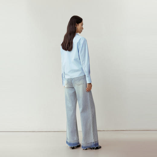 NEELLY纳俪商场同款春季新款时尚阔腿垂顺牛仔裤女慵懒松弛感长裤N26023H01094 商品图1