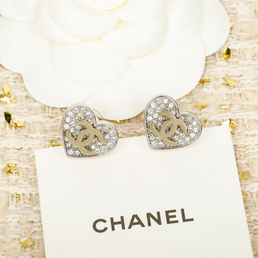 小香 26p 爱心满钻双C耳钉（XTY） 商品图3