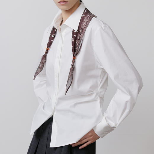 NEELLY纳俪商场同款春季新款简约通勤衬衫女休闲叠穿百搭风外套N26011B01012 商品图2