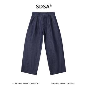 SDSA男装2026新款日系复古丹宁裤重磅牛仔宽松打褶长裤