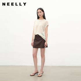 NEELLY纳俪商场同款夏季新款复古休闲显瘦短裤女百搭通勤裙裤N26054H04416