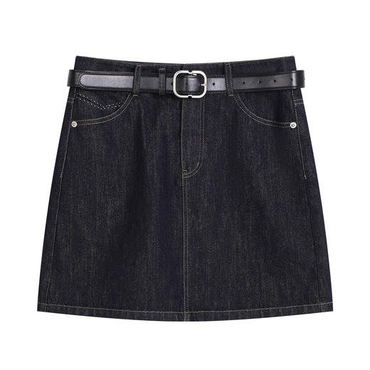 NEELLY纳俪商场同款春季新款复古高腰牛仔短裙女美式休闲A字半裙N26023E01089 商品图3