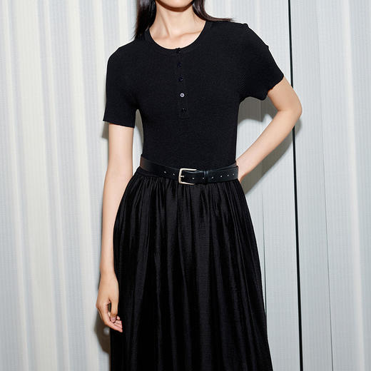 NEELLY纳俪商场同款夏新款通勤气质假两件连衣裙女收腰显瘦A字裙N26054Y04502 商品图2