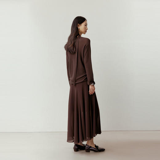 NEELLY纳俪商场同款春季新款优雅飘逸雪纺半身裙女慵懒百搭长裙N26012E01045 商品图1