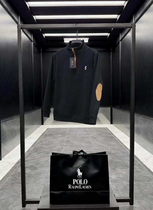 F030111双面麂皮绒拼接秋冬男士半拉链卫衣 商品图9