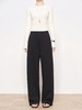 F030150春款新款显瘦一粒扣后松紧腰垂坠感窄版阔腿裤 商品缩略图8