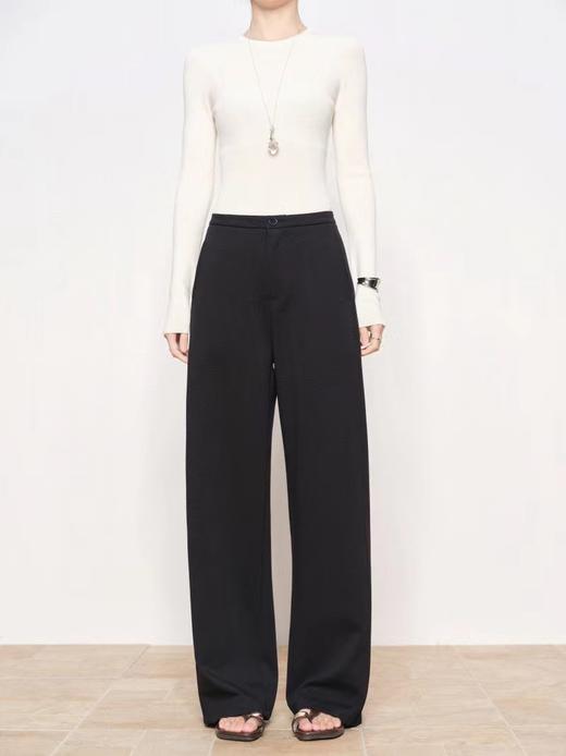 F030150春款新款显瘦一粒扣后松紧腰垂坠感窄版阔腿裤 商品图8