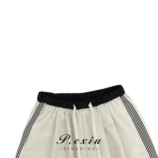 04-6潘依绣丁丁宠粉撞色显瘦薄款阔腿抽绳直筒休闲裤 W-61230 商品图2