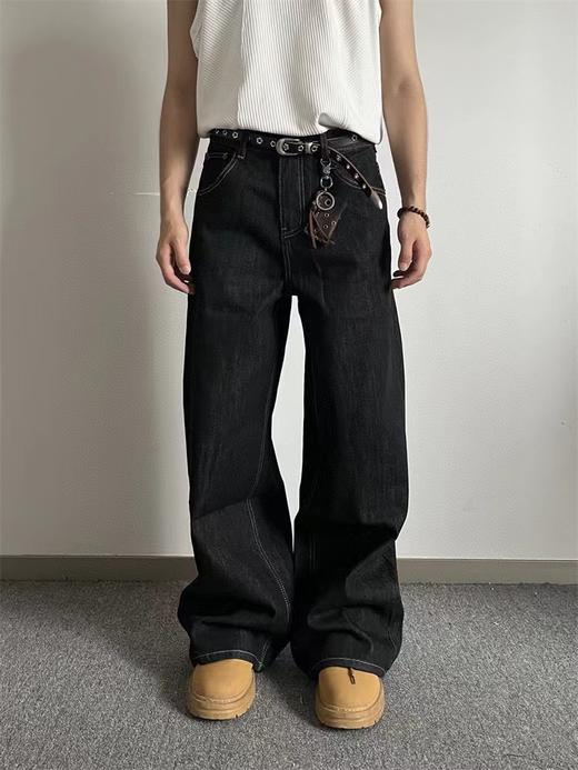 F030193美式赤耳丹宁复古水洗直筒微阔重磅原牛牛仔裤 商品图4
