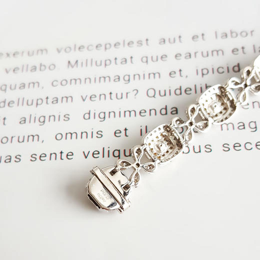 【天然正品】AU750白金豪镶四叶草设计师款2.85克拉群镶钻石手链 链长：16CM（皆取最大值）140226TJ37 商品图6