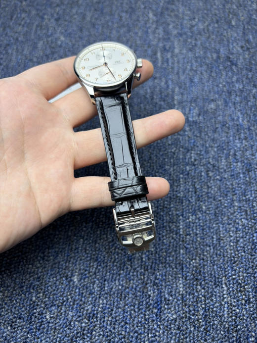 【客订美洲鳄鱼皮表带】APS万国葡萄牙计时系列 APS葡计透底 男士腕表 APS葡计白盘金针 丹东Cal.69355一体机 商品图8