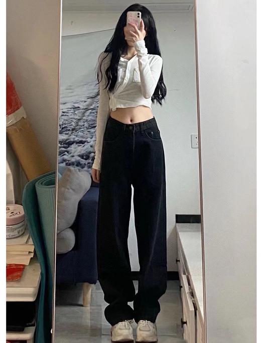 F030194美式复古水洗重磅高街直筒廓形牛仔裤 商品图5