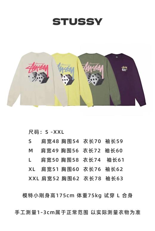 F030161筛子骰子logo印花情侣圆领长袖T恤 商品图9