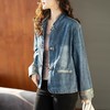 百媚生 国风立领盘扣牛仔外套女XFY2125 商品缩略图1