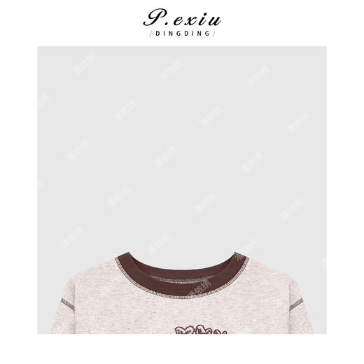 04-6潘依绣丁丁宠粉早春圆领爱心字母刺绣长袖上衣Q14300 商品图2