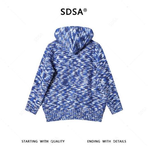 SDSA男装2026新款潮牌慵懒风针织开衫男女同款花纱连帽拉链毛衣 商品图4