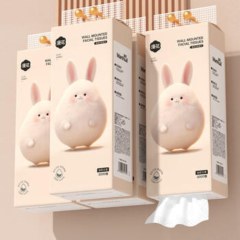 漫花平纹挂抽悬挂式抽纸4层500抽4提整箱批发餐巾面巾纸擦手卫生纸巾 /家庭清洁/纸品 /清洁纸品 /抽纸 商品图7