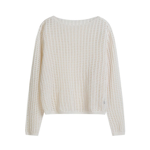 NEELLY纳俪商场同款夏季新款时尚随性镂空针织衫女气质轻盈感上衣N26044A04515 商品图3