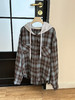 韩国Bellide拼接格子连帽衬衫 商品缩略图6