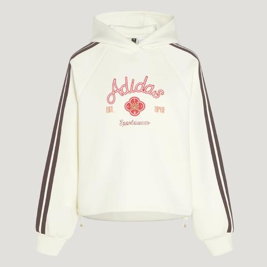 Adidas阿迪达斯HOODED SWEATSHIRT 金晨同款新年挺阔加厚运动宽松连帽套头衫KH2695 商品图3