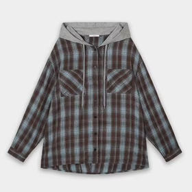 韩国Bellide拼接格子连帽衬衫