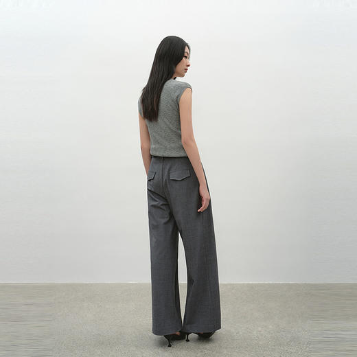 NEELLY纳俪商场同款夏新款显白灰色阔腿西装裤女百搭显瘦显高长裤N26044H04541 商品图1