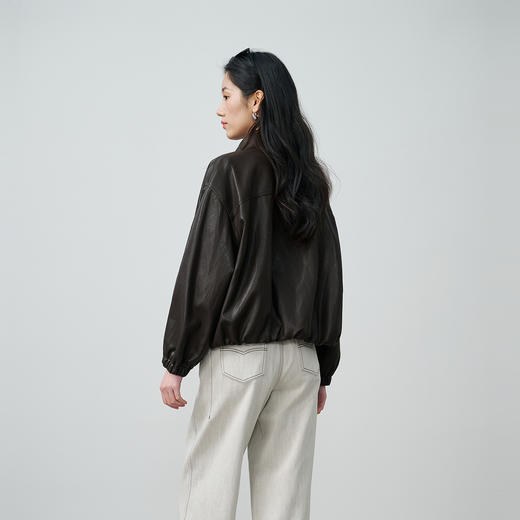 NEELLY纳俪商场同款春季新款复古做旧短外套女休闲帅气随性上衣N26024C05507 商品图1