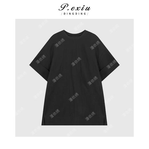 亚麻极简风休闲百搭宽松廓形圆领短袖T恤 M8948 商品图1