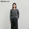 NEELLY纳俪商场同款春季新款时髦大翻领拉链针织衫女复古气质上衣N26011A01006 商品缩略图0