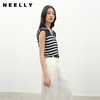NEELLY纳俪商场同款夏季新款时尚条纹针织上衣女无袖设计感针织衫N26044A04402 商品缩略图0