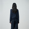 NEELLY纳俪商场同款春季新款藏青蓝条纹短针织开衫女显白休闲上衣N26014A03315 商品缩略图1