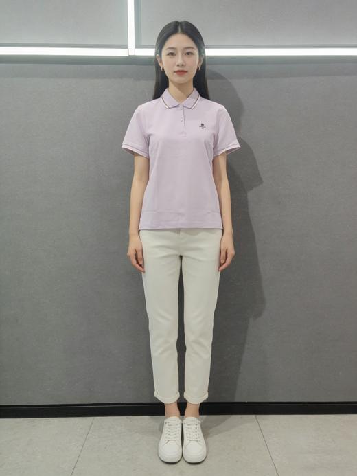 佐丹奴女装26年新款棉感莱卡珠地绣花短袖POLO衫05316252 商品图2