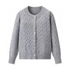 F030152灰色麻花毛衣外套女新款韩版宽松慵懒风软糯针织开衫 商品缩略图0
