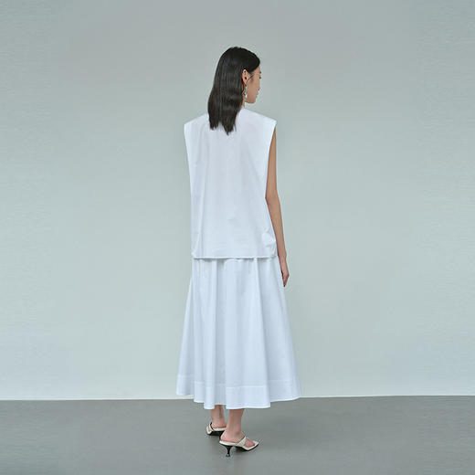 NEELLY纳俪商场同款夏季新款白色清新优雅半身裙女显瘦气质大摆裙N26044E04552 商品图1