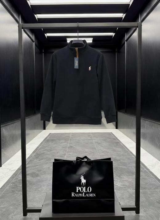 F030111双面麂皮绒拼接秋冬男士半拉链卫衣 商品图8