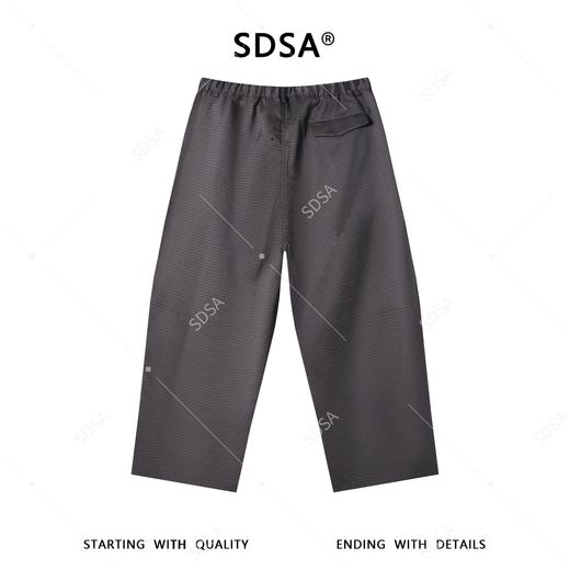 SDSA男装2026新款潮牌日系褶皱休闲裤男女同款细格纹阔腿裤 商品图4