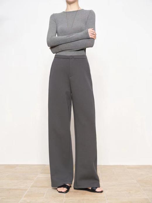 F030150春款新款显瘦一粒扣后松紧腰垂坠感窄版阔腿裤 商品图9