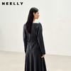 NEELLY纳俪商场同款春季新款一字肩蝙蝠袖上衣女显瘦软糯针织衫N26014A04403 商品缩略图0