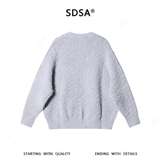 SDSA男装2026新款日系重工针织上衣麻点工艺立体珠点宽松针织衫 商品图4