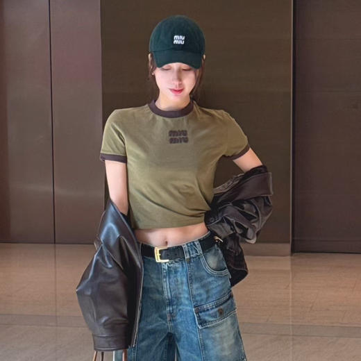 Miu两款撞色圆领短袖T恤0224 商品图1