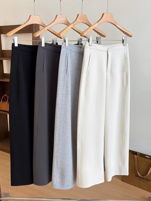 F030150春款新款显瘦一粒扣后松紧腰垂坠感窄版阔腿裤 商品图1