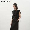 NEELLY纳俪商场同款夏新款简约舒适无袖T恤女褶边设计感显瘦上衣N26054R04410 商品缩略图0