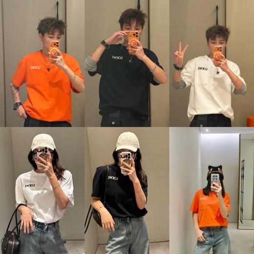 31-8排他性独家圆正 lew情侣款 徽标刺绣 口袋设计 基础圆领短袖T恤 我和老朱都穿M 商品图0