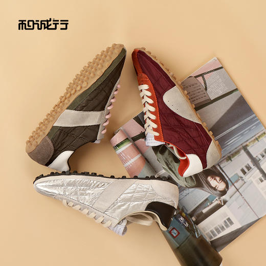 和诚行2026春季新款复古擦色系带德训透气时尚女式休闲鞋1820004 商品图0