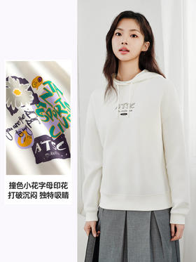 安踏易打理卫衣丨连帽套头衫卫衣女士新款印花休闲帽衫162618715S