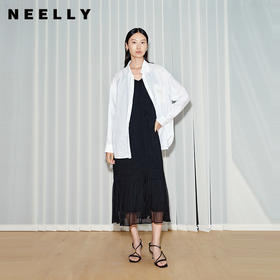 NEELLY纳俪商场同款春季新款休闲百搭吊带连衣裙女气质舒适长裙N26034Y04509