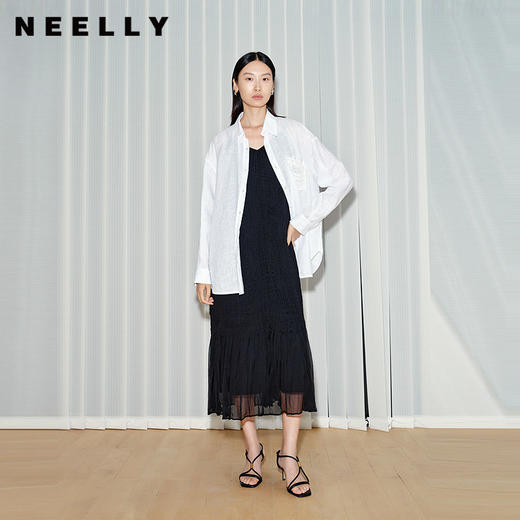 NEELLY纳俪商场同款春季新款休闲百搭吊带连衣裙女气质舒适长裙N26034Y04509 商品图0