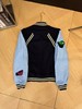 F030101高克重毛呢面料定徽章拼皮棒球服外套 商品缩略图1